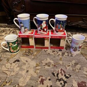 Holiday Mug Set with Festive Designs
